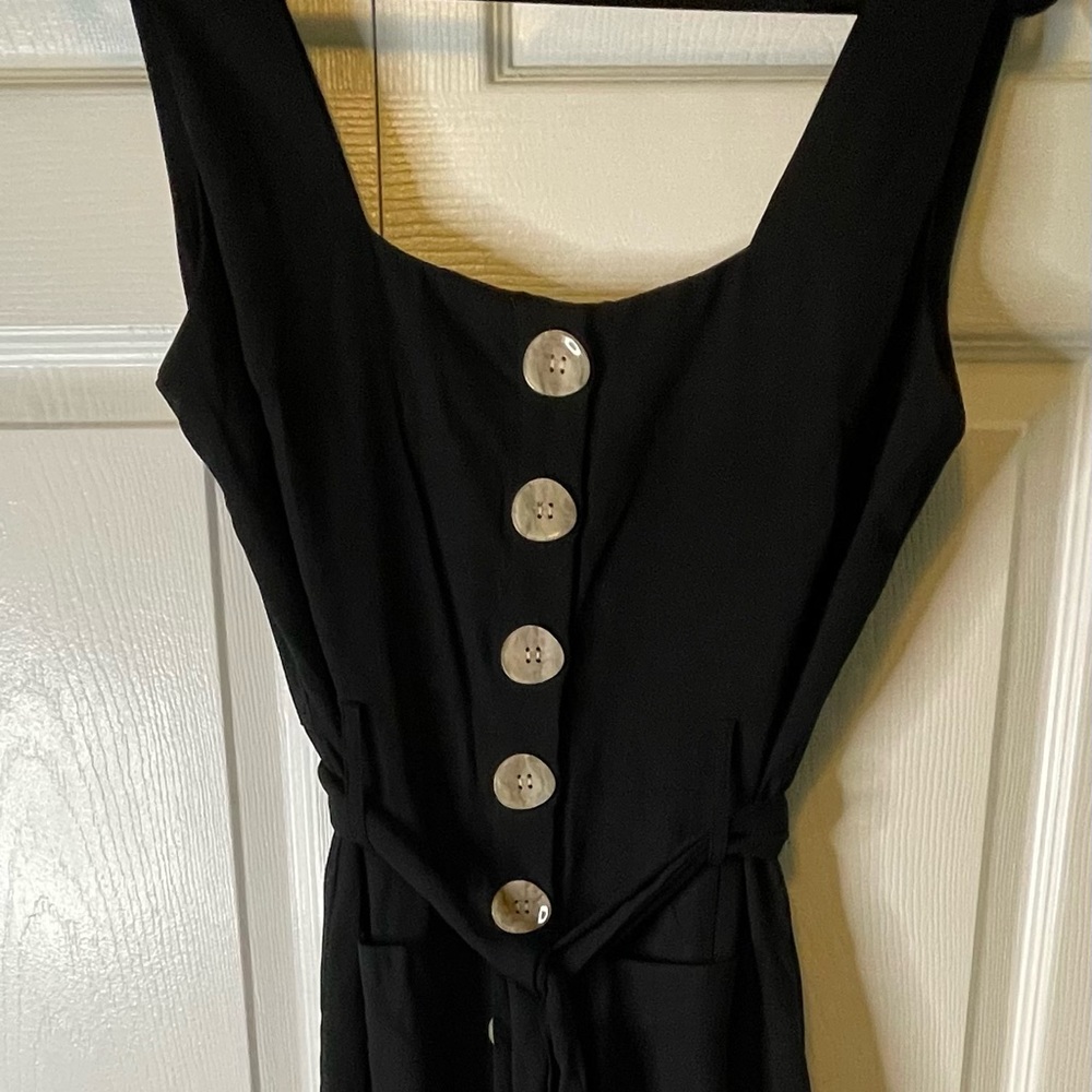 Black button down jumpsuit